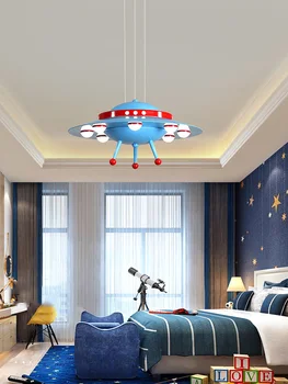 Люстра для детской комнаты Средиземноморская лампа для спальни мальчика Креативная мультяшная лампа НЛО Лампа для детского сада Лампа для парка развлечений