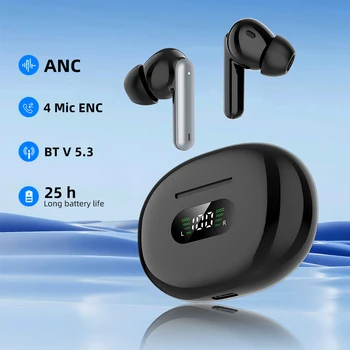 Экран Аккумулятора J96 Популярные Беспроводные Наушники ANC с Реальным Шумоподавлением TWS Bluetooth С 4 Микрофонами Наушники ENC Ear pods