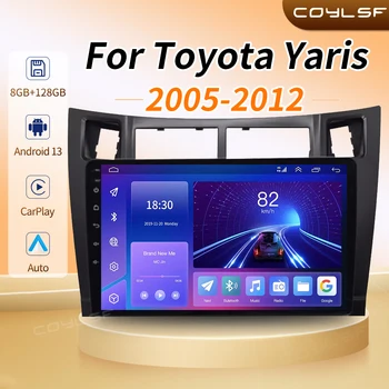 2din 8G 128G Android 13 Авторадио Мультимедийный Плеер Carplay Авто Gps Навигация Geen Для Toyota Yaris Xp90 2007 2005-2012