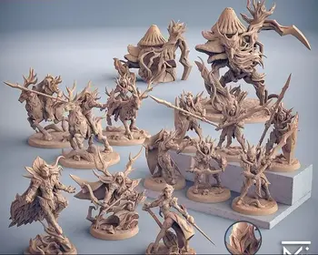 Миниатюрные модели из неокрашенной смолы, Древний лесной рыцарь, эльф, настольная игра dnd, Wargames, гаражный набор, шахматы (с основанием)