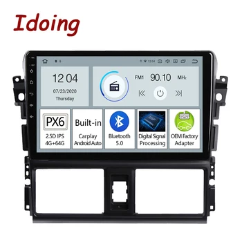 Idoing PX6 Android 11 Автомобильный Радио Мультимедийный Плеер Для Toyota Vios XP150 2013-2020 GPS Навигация Carplay Головное Устройство Подключи И Играй
