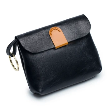 Винтажный масляно-восковой кошелек из воловьей кожи Small Zero, сумка для хранения, женская ультратонкая сумка для ключей, сумка для карт