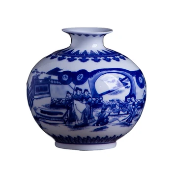 Цзиндэчжэньская бело-голубая фарфоровая ваза керамическая посуда антикварная пейзажная живопись фарфоровые вазы для украшения дома в китайском стиле
