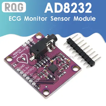 AD8232 ЭКГ Физиологическое измерение пульса сердца ЭКГ Монитор Модуль датчика пульса с одним выводом Монитор сердечного ритма Diy Kit для Arduin0