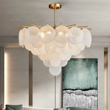 Современная светодиодная люстра из белого стекла для гостиной Креативный дизайн Светильник для спальни Роскошные лампы для домашнего декора