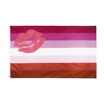 Xiangying 90x150 см ЛГБТ Радужная гомосексуальная помада Kiss Lip Флаг лесбийской гордости