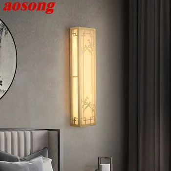 Латунный Настенный Светильник AOSONG LED Современные Роскошные Мраморные Бра для Внутреннего Декора Дома Спальни Гостиной Коридора