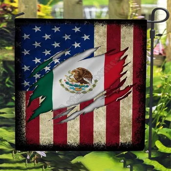 Мексика Флаг Америки 3D Полная печать Термотрансферные Садовые флаги, подвесные украшения для дома Двусторонняя печать