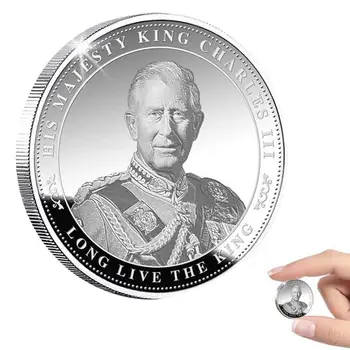 Мемориальная Монета Короля Чарльза Король Англии Его Величество Памятные Вещи 3D Рельефный Значок Мемориальная Коллекция Коллекционная Монета Анти