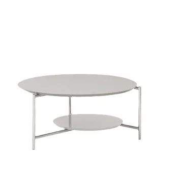 YY Скандинавский простой бытовой круглый столик из нержавеющей стали, круглый приставной столик