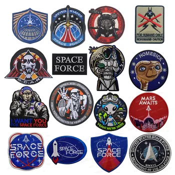 Нашивки с вышивкой Космических сил США, Военно-тактические значки, нашивки, Нарукавные повязки, Нашивки для одежды, Знаки отличия.