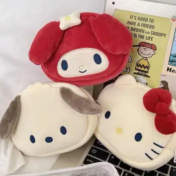 Плюшевая сумочка Hello Kitty Sanrio Kawaii из настоящего Аниме My Melody, Новая Милая мультяшная сумка для наушников, креативная сумка для хранения игрушек для девочек, подарок