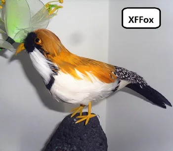 новая реальная модель желтой птицы из пены и перьев, имитирующая яркую жемчужную птицу, подарок около 20 см xf0877
