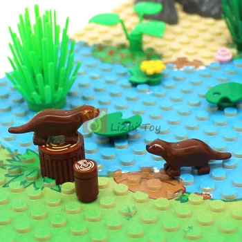 MOC Brick Friends 67631, Строительные блоки Otter, вид животных в зоопарке, Совместимые с аксессуарами, конструктором моделей, Детскими пластиковыми игрушками