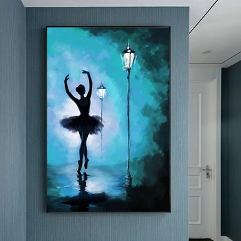 Абстрактная Балерина Картина на холсте Настенный художественный плакат Печатает фотографии танцующей девушки для домашнего декора гостиной