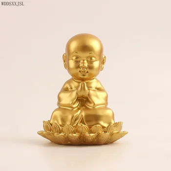 WDDSXXJSL креативное моделирование в китайском стиле мальчик-цветок маленький монах Статуя Будды магазин украшений из смолы гостиная домашний декор