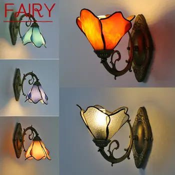 Настенный светильник FAIRY Tiffany, светодиодный Креативный дизайн, Стеклянное бра, Прикроватный светильник для дома, гостиной, спальни, декора прохода
