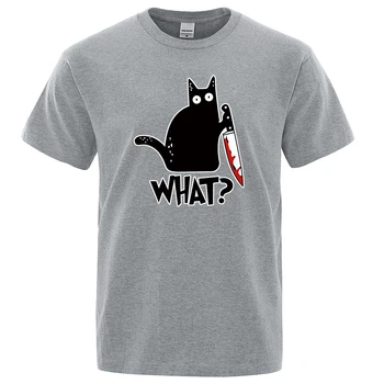 2023 Новая Летняя Однотонная Мужская футболка Оверсайз с 3D Принтом Забавного Котенка, Высококачественная Повседневная рубашка с Круглым вырезом, Уличная одежда