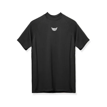 Мужская модная быстросохнущая футболка для бега, летняя одежда для спортзала, Повседневные колготки для бодибилдинга с короткими рукавами 
